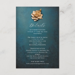 Rustieke metallic bloem bruiloft details kaart