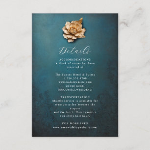 Rustieke metallic bloem bruiloft details kaart