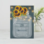 Rustieke metselaar pot met zonnebloemen repetitie kaart (Staand voorkant)