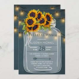 Rustieke metselaar pot met zonnebloemen repetitie  kaart