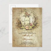 Rustieke metselaar pot  save the date briefkaarten (Voorkant / Achterkant)