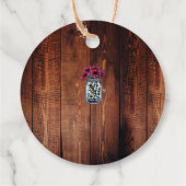 Rustieke metselaar potje monogram schuur hout brui bedankjes labels (Achterkant)