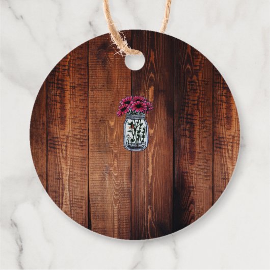 Rustieke metselaar potje monogram schuur hout brui bedankjes labels (Achterkant)