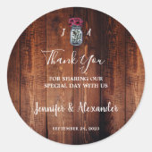 Rustieke metselaar potje monogram schuur hout brui ronde sticker (Voorkant)