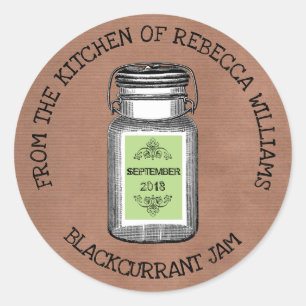 Rustieke Metselaar Uit de keuken van Jam of Gel Ronde Sticker