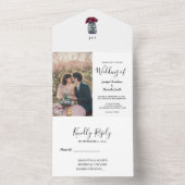 Rustieke metselaarpot monogrammed foto Bruiloft All In One Uitnodiging (Binnen)