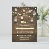 rustieke metselaarpotten en lichte bruiloft RSVP-k RSVP Kaartje (Staand voorkant)