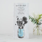 Rustieke Metselbus & Wilde Bloemen Bewaar de Datum Save The Date (Staand voorkant)