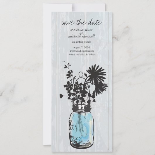 Rustieke Metselbus & Wilde Bloemen Bewaar de Datum Save The Date (Voorkant)