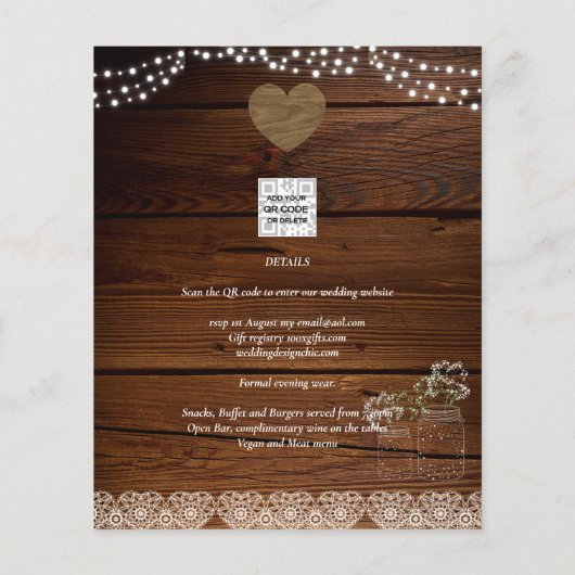 Rustieke Metsellijst Lichtjes Kant Gypsophila TROU Flyer (Achterkant)