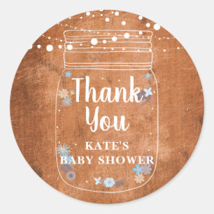Rustieke Metselpot Slingerlichten Baby Shower Ronde Sticker