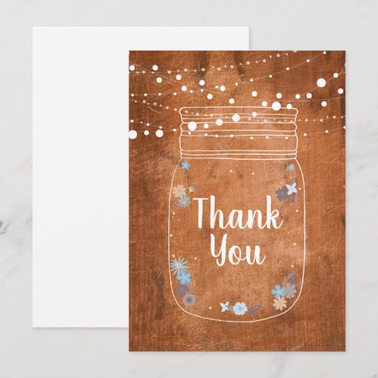 Rustieke Metselpot Slingerlichtjes Bedankt (Voorkant / Achterkant)