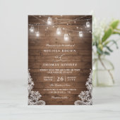 Rustieke Metselpot String Light Kant QR Code Bruil Kaart (Staand voorkant)