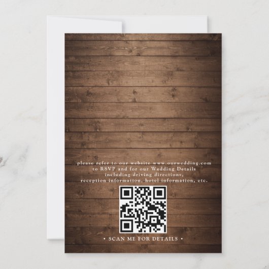 Rustieke Metselpot String Light Kant QR Code Bruil Kaart (Achterkant)