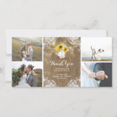 Rustieke Metselwerkpot Baby's Breath en Zonnebloem Bedankkaart (Voorkant)