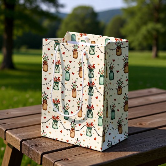 Rustieke Metselwerkpot Geschenkzak Medium Cadeauzakje
