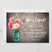 Rustieke Metselwerkpot met Bloemen Elopement Ontva Kaart (Voorkant)