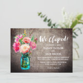 Rustieke Metselwerkpot met Bloemen Elopement Ontva Kaart (Staand voorkant)