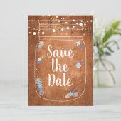 Rustieke Metselwerkpot Slingerlichten Save the Dat Date (Staand voorkant)