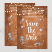 Rustieke Metselwerkpot Slingerlichten Save the Dat Date (Voorkant / Achterkant)