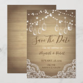 Rustieke Metselwerkpot, Slingers, Kanten Save The  Date (Voorkant / Achterkant)