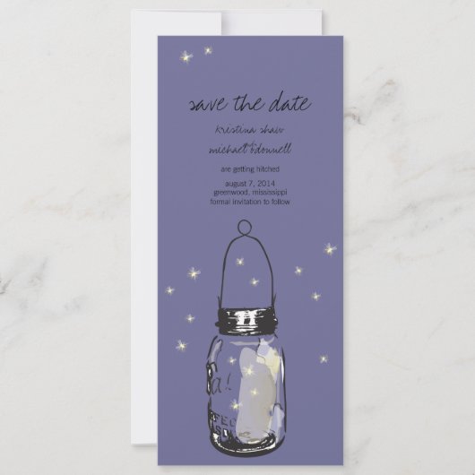 Rustieke Metselwerkpot & Vuurvliegjes Bewaar de Da Save The Date (Voorkant)