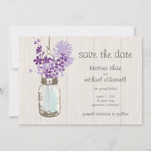 Rustieke Metselwerkpot & Wilde Bloemen Bewaar de D Save The Date (Voorkant)