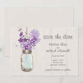 Rustieke Metselwerkpot & Wilde Bloemen Bewaar de D Save The Date (Voorkant / Achterkant)