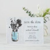 Rustieke Metselwerkpot & Wilde Bloemen Bewaar de D Save The Date (Staand voorkant)