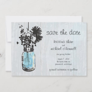 Rustieke Metselwerkpot & Wilde Bloemen Bewaar de D Save The Date