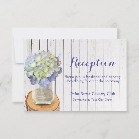 Rustieke metsonzen pot & Hydrangea huwelijksrecept Kaart (Voorkant)