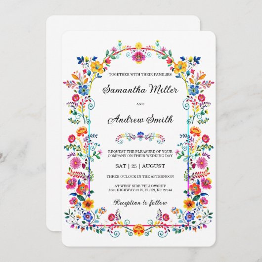 Rustieke Mexicaanse bruiloft Sjabloon Kaart (Voorkant / Achterkant)