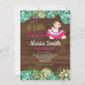 Rustieke Mexicaanse Cactus Fiesta 1e verjaardag me Kaart (Voorkant)