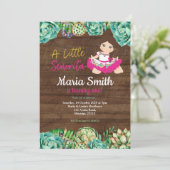 Rustieke Mexicaanse Cactus Fiesta 1e verjaardag me Kaart (Staand voorkant)