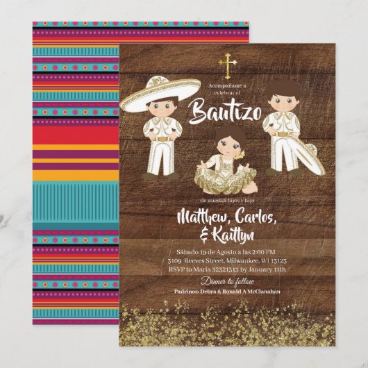 Rustieke Mexicaanse Cactus Gouden Charro Sibling B Kaart (Voorkant / Achterkant)