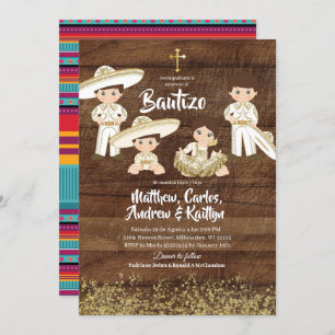 Rustieke Mexicaanse Cactus Gouden Charro Sibling B Kaart