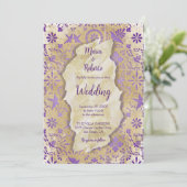 Rustieke Mexicaanse Paarse Tegels Mexicaanse bruil Kaart (Staand voorkant)