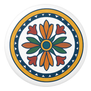 Rustieke Mexicaanse Talavera Floral Keramische Kno Knop