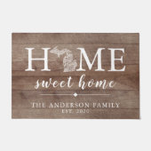 Rustieke MICHIGAN gepersonaliseerde staat Deurmat (Voorkant)