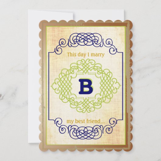 rustieke middeleeuwse blauw koper en groen kaart (Voorkant)