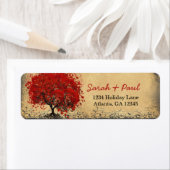 Rustieke middeleeuwse Renaissance Rode Hart Bladbo Etiket (Insitu)