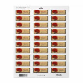 Rustieke Middeleeuwse Renaissance Rode Hartblad Bo Etiket (Full Sheet)