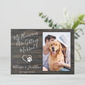 Rustieke Mijn Mensen Gaan Trouwen Huisdier Betrokk Aankondiging (Staand voorkant)