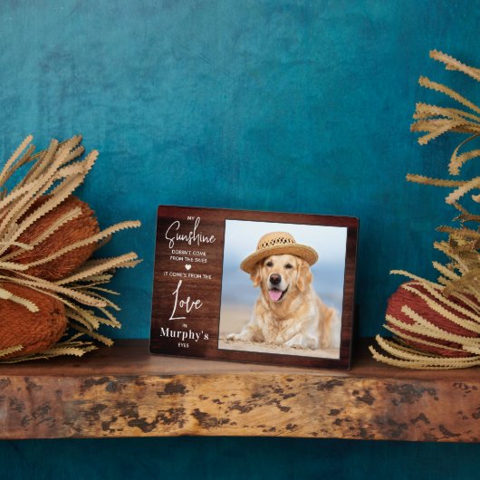 Rustieke Mijn Zonneschijn Persoonlijke Foto Hond L Fotoplaat (Zijkant)