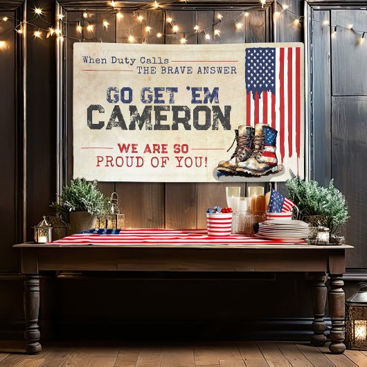 Rustieke Militaire Amerikaanse vlag gaan weg Afsch Spandoek