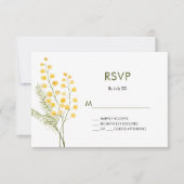 Rustieke mimosa bloemen gele bruiloft rvp kaart (Voorkant)
