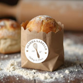 Rustieke Minimal Wooden Whisk Bakkerij Logo Ronde Sticker