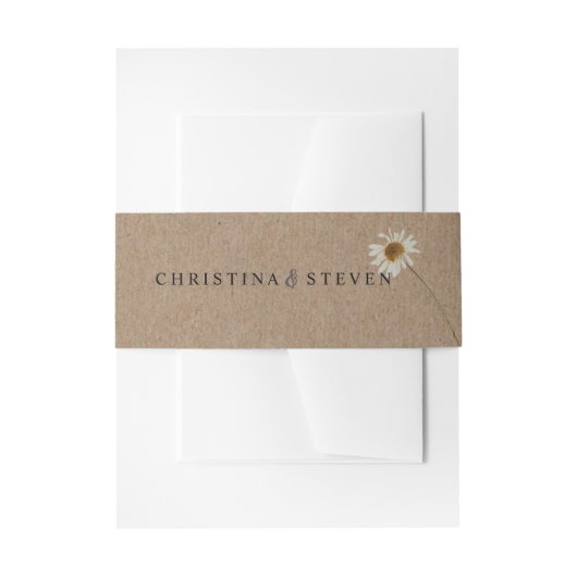 Rustieke minimale bloemenbruiloft uitnodigingen wikkel (Voorkant Voorbeeld)