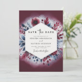 Rustieke minimale Bourgondische bruiloft Save The Date (Staand voorkant)