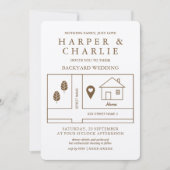 Rustieke Minimale Kaart Achtertuin Trouwen (Voorkant)